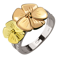 Золотое кольцо 585 пробы с фианитами